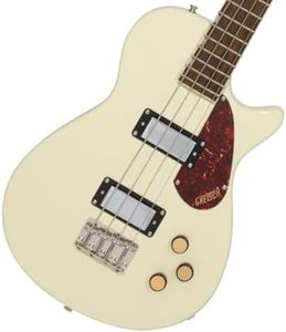 Gretsch Streamliner Jet Club Single-Cut 4-String Right-Handed Bass Guitar with Nato Body and Laurel Fingerboard (Vintage White)