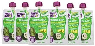 WanaBana Soursop Fruit Pulp Pack of 6-500g per Unit for Juice, Smoothies, Desserts, Ice Cream, Cocktails, Sauces