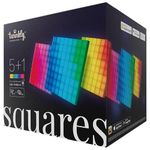 Twinkly Squares Starter Kit – App-controlled LED Panels with 64 RGB (16 million colors) Pixels. Black. 1 Master Tile + 5 Extension Tiles. Indoor Smart Home Lighting Decoration