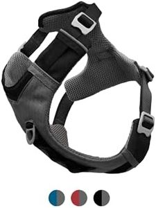 Kurgo Harnais pour Chiens Journey Air, pour la randonnée, courir et marcher tous les jours, réfléchissant – Noir/gris - Taille M