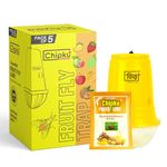 Chipku Glass Trap & Fruit Fly Lure Pack of 5 Traps for Garden & Agriculture to Control Bactocera Dorsalis|Fruitfly Trap for Mango, Guava, Papaya & All Fruit Crop for Guaranteed Results