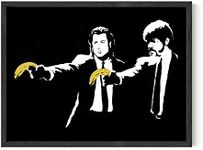 HAUS AND HUES Banksy Wall Art Pulp Fiction Street Art Wall Pulp Fiction Poster Pop Art Banksy Prints Wall Art Graffiti Banksy Wall Poster Graffiti Art UNFRAMED 12"x16" (Banksy Pulp Fiction)