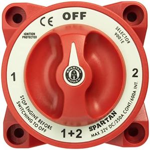 Spartan Power 350A Battery Combiner and Selector Switch 4 Position Red