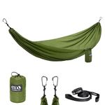 ENO TravelNest Hammock & Straps Combo - Portable Hiking and Camping Hammock with Straps Included - Travel Hammock for Camping, Hiking, Backpacking, a Festival, or The Beach - Moss