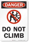 SmartSign 3M Engineer Grade Reflective Sign, Legend "Danger: Do Not Climb", 18" High X 12" Wide, Black/Red on White