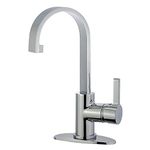 Kingston Brass LS8211CTL Continental Lavatory Faucet with Push-up Pop-up, 5-1/16" in Spout Reach, Polished Chrome