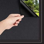 WISDOM One Way Mirror Window Film Daytime Privacy, Sun Blocking Heat Control Anti UV Reflective Film Static Cling Window Tint for Home Office Living Room (Total Blackout Window Film, 20" x 50)