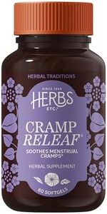 Herbs Etc. Cramp ReLeaf (Menstrual) Softgels - Cycle Support Supplement that Soothes Cramps - Black Haw, Cramp Bark & Wild Yam Root - Gluten-Free & Organic - 60 Count (60 Servings)