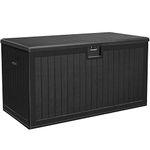 YITAHOME 230 Gallon Double-Wall Deck Box with Divider & Side Handles, Outdoor Large Storage for Patio Furniture Cushions, Garden Pool Accessories, Water Resistant & Lockable