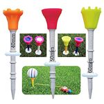 BIRDIE79 Upgraded Premium Big Head(Silicone) Golf Tees 3-1/4 ââ‚¬â€œ Height Adjustable ââ‚¬â€œ Easy Tee Up -Tee Off with Greater Consistency ââ‚¬â€œ Excellent Durability ââ‚¬â€œ Golf Tee Hanger ââ‚¬â€œ 1Pack(9ea Tees+2ea Figures)