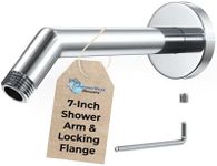 HammerHead Showers® ALL METAL 7 Inch Shower Arm and Flange with Set Screw, Chrome | Wall Elbow Pipe and Cover Plate | Universal Replacement Part for Showerheads