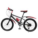 FUROMG 20 Inch Unisex Mountain Bike Mtb Bike Kids Girls Boys Bike 7Gang Speed 85 Kg Ladies Mountain Bike 20'' Mountain Bikes (Red)