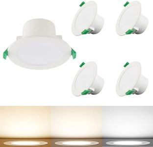 4-Pack LED Ceiling Light LED Recessed Downlight Kit 72mm Cutout IP44 Dimmable 5W Recessed Light Flush Mount Lighting with 3CCT 3000K/4000K/6000K, AUS Plug