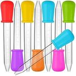 8 Pcs Liquid Droppers, SENHAI Silicone and Plastic Pipettes Transfer Eyedropper with Bulb Tip for Candy Oil Kitchen Kids Gummy Making – 7 Colors