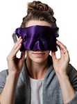 Victoria's Lavender Luxury Aromatherapy Lavender Eye Mask Pillow - Lavender Eye Pillow for Hot or Cold Applications, Weighted Eye Mask, Chilled or Heated Eye Mask, Silk Eye Mask (Colors May Vary)