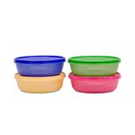 Tupperware Plastic Bowl (1000Ml, Multicolour) -4 Piece - Multicolor