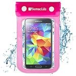 SumacLife Waterproof Bag Dry Pouch Case for ZTE Maven/Obsidian/Warp Elite/Sonata 2 / Overture 2 Smartphones with SumacLife Wristband, Pink