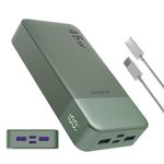 JUOVI Power Bank, 20000mAh 45W Portable Charger, PD3.0 QC4.0 Fast Charging 4-Port with LED Display, Battery Pack Charger Portable for Laptop, iPhone 15 14 13 Pro Samsung S23 S22 (Green)