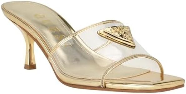 GUESS Women's Lusie Heeled Sandal, Gold 710, 9.5