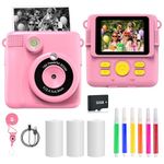 LuSeren Kids Camera for Girls Boys, Kids Instant Print Camera Toy, 1080P HD Kids Digital Camera with Photo Paper, 6 Colour Pens 32GB SD Card, Birthday Gifts for 3 4 5 6 7 8 9 10 11 12+ Year Old Girl