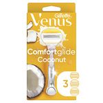 Gillette Venus ComfortGlide with Olay Coconut Womens Razor Handle + 3 Blade Refills