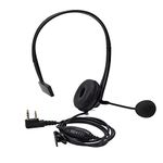 HYS Walkie Talkie Earpiece Headset with Rotatable Boom Mic Noise Cancelling Overhead Headset Compatible for Baofeng UV-5R BF-888s Kenwood 2 Way Radio