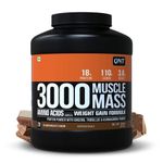 QNT Muscle Mass 3000 | Weight Gainer and Muscle Gainer Supplement | 3Kg | Belgian Chocolate Flavour | 20 Servings (18g Protein, 1.5g Dietary Fibre, 110g Carbs)