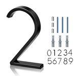 5 Inch Floating House Numbers, Gibolin Black Iron Metal Address Numbers for Outside, Modern Zinc Alloy Street Sign for Outdoor Mailbox Yard Home Wall Door Garage Gate with Matching Screws, 2 Two