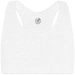 Bleuet Aster Racerback - Girls Ultra Soft Reversible Racerback Bra - Everyday Comfortable Bra (14, White-White)