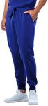 Peelz Ted 4-Pocket Jogger Scrub Pants for Men - Elastic Waistband, Drawstring Tie, Soft Men's Scrubs, Slim Fit, Navy, X-Large, Regular
