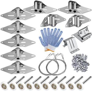 Romalon 2026 Upgraded Garage Door Hardware Kit - 10 Nylon Rollers, 9 Hinges, 2 Top Brackets, 2 x 118 Wire Ropes | Fits 7' Residential Garage Doors