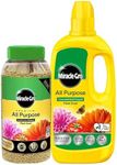 Miracle Gro Plant Food Bundle - 900g Slow Release 6 Month Plant Feed Granules & 800ml Concentrated Liquid Plant Food. All Purpose Garden Fertilizer for Outdoor & Indoor House Plants with Topline Card