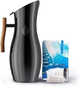 Invigorated Water pH Vitality Alkaline Water Filter Pitcher for Drinking Water Stainless Steel - Water Pitcher with Filter for Tap Water, High pH Filtered Purifier with Alkaline Filter - 1.9L (Black)