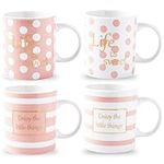 Colorful Coffee Mug Set - Set of 6 Mugs Porcelain Mugs - Ceramic Cups for Great for Birthdays, Thanksgiving, and Christmas - Enjoy Your Coffee or Tea in Style with These Vibrant Mugs (18 oz)