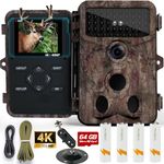 NEW VIEW 4K 48MP Trail Camera, Game Camera with Night Vision Waterproof IP66, 0.1s Trigger Motion Activated Hunting Trail Camera, 130° Wide Angle Deer Camera with 44 No Glow LEDs for Outdoor Wildlife