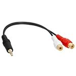 Cmple 3.5mm Mini Plug to 2 RCA Female Audio Stereo Adapter - 6 inch, splitter3.5mm m to 2 RCA f, Single (29824333)