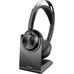 Poly - Voyager Focus 2 UC USB-C Headset with Stand (Plantronics) - Bluetooth Dual-Ear (Stereo) Headset with Boom Mic - USB-C PC/Mac Compatible - Active Noise Canceling - Works with Teams (Certified)