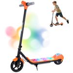 TODIMART Kids Electric Scooter, 10km Range, 6.5" Ultra Light Electric Scooter for Kids Age 8-12 with Colourful Ambient Lighting, Electronic Brake, 3 Speed Mode, Max Speed 16KM/H - Orange