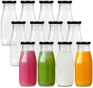 Belle Vous Bottiglie Latte Vetro Riutilizzabili con Coperchi in Metallo (12pz) - Bottiglia Latte Vetro da 300 ml - Bicchiere Frullato per Feste - Bottiglia Vetro con Tappo Ottima per Barbecue e Eventi