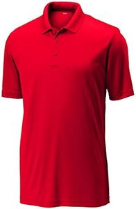 Opna Golf Shirts for Mens Regular, Big and Tall Size Golf Polos Dry Fit Shirts Short Sleeve (Red) - 3XL