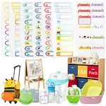 GeeRic 168 pcs Baby Bottle Labels for Daycare, Tinabless School Name Labels for Kids Self-Laminating Waterproof Write-On Name Labels Dishwasher Safe Stickers Kids Name Tags,Assorted Sizes & Colors