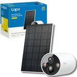 Tapo 2K 4MP QHD Solar Security Camera Kit with Rechargeable Battery and Solar Panel for Continuous Power, Indoor&Outdoor CCTV, Color Night Vision, AI Detection, Works with Alexa&Google C425 KIT