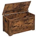 VASAGLE Storage Chest, Storage Bench, Blanket Box with 2 Safety Hinges, Shoe Storage Bench, Rustic Style, 40 x 80 x 46 cm, for Hallway, Bedroom, Living Room, Rustic Brown LSB063T01