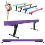 SportBob Gymnastics Beam Adjustable 8ft, High and Low Floor Balance Beam, Gymnastics Balance Beam for Kids Children Girls Training, Home Gym Equipment for All Gymnasti, Purple