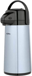 Thermos Glass Vacuum Insulated 2 Quart Pump Pot, Metallic Gray