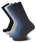 Calvin Klein Men's Crew Socks - 4 Pack Lightweight Combed Cotton Blend Dress Socks - Breathable Socks for Men (7-12), Blue Texture, 7-12