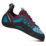 La Sportiva Women's Tarantulace Rock Climbing Shoe, Topaz/Red Plum, 7.5+ (39)