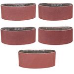 POTUINOM 15 Pack Sanding Belts 4 x 24 Inch,Belt Sander Belts 3 Each of 80/120/150/240/400 Assorted Grits,Best for Sanding Wood,Metal and Paint