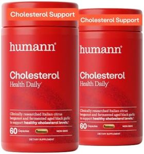 HumanN Cholesterol Health Daily Capsules, Lipid, & Liver Support, 120 Ct | Aged Black Garlic & Citrus Bergamot Extract, Clinically Studied Ingredients, Non-GMO, Once Daily, For Adults, Made in USA