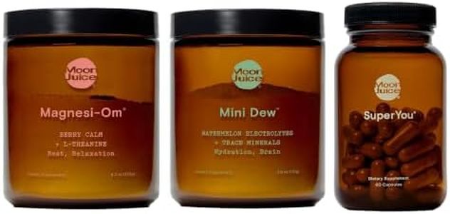 Moon Juice Wellness-Curious Stack – SuperYou + Mini Dew + Magnesi-Om 3-Product Starter Bundle for Stress, Hydration & Magnesium Support, 90 Servings